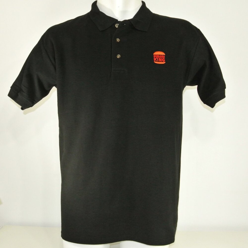 BURGER KING Black Polo Shirt Employee Uniform NEW Size L Large
